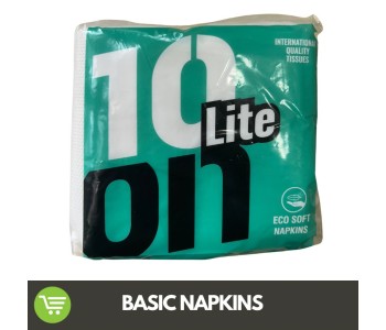 10 ON LITE BASIC ECO SOFT NAPKINS 1PLY 270MM*290MM